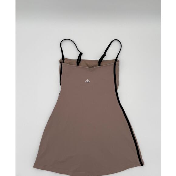 ALO Yoga Tan Mini Dress with Black Trim - Picture 5 of 5